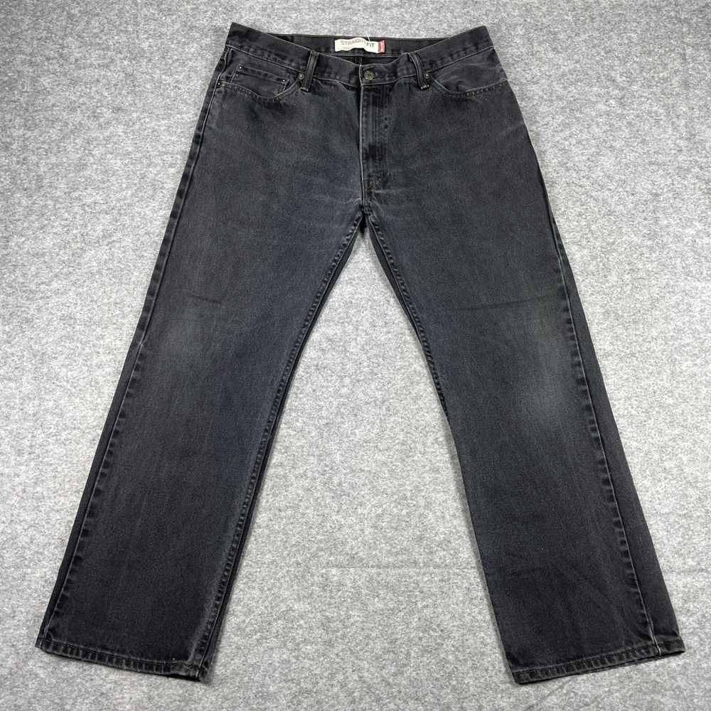 VTG Levi's Jeans Mens 36x30 (Fits 34x28) Black 505 Straight Fit Denim Pants Y2K